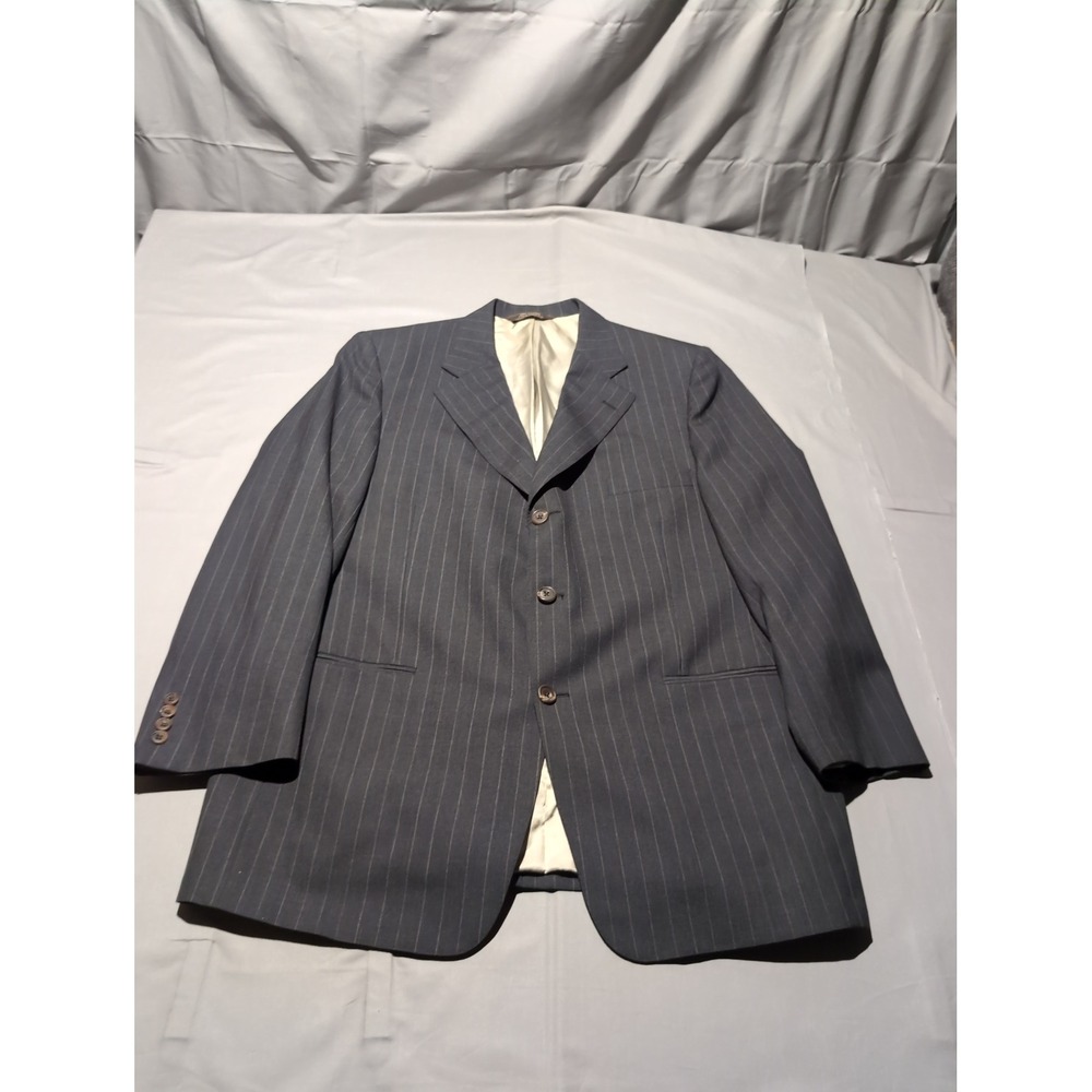 Paul Stuart Mens Blazer 45R Pinstripe‎ Wool Three Button Suit Jacket